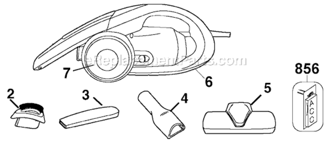 Page A Diagram and Parts List for CCV1000 Type 1 Black and Decker Hand Vacuum